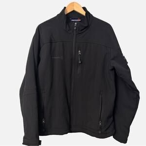 Free Country Mens Full Zip Fleece Lined Windbreaker Jacket Black Large